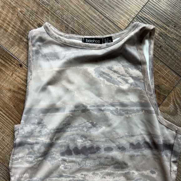 Boohoo Neutral Mesh Maxi Dress - Picture 3 of 9